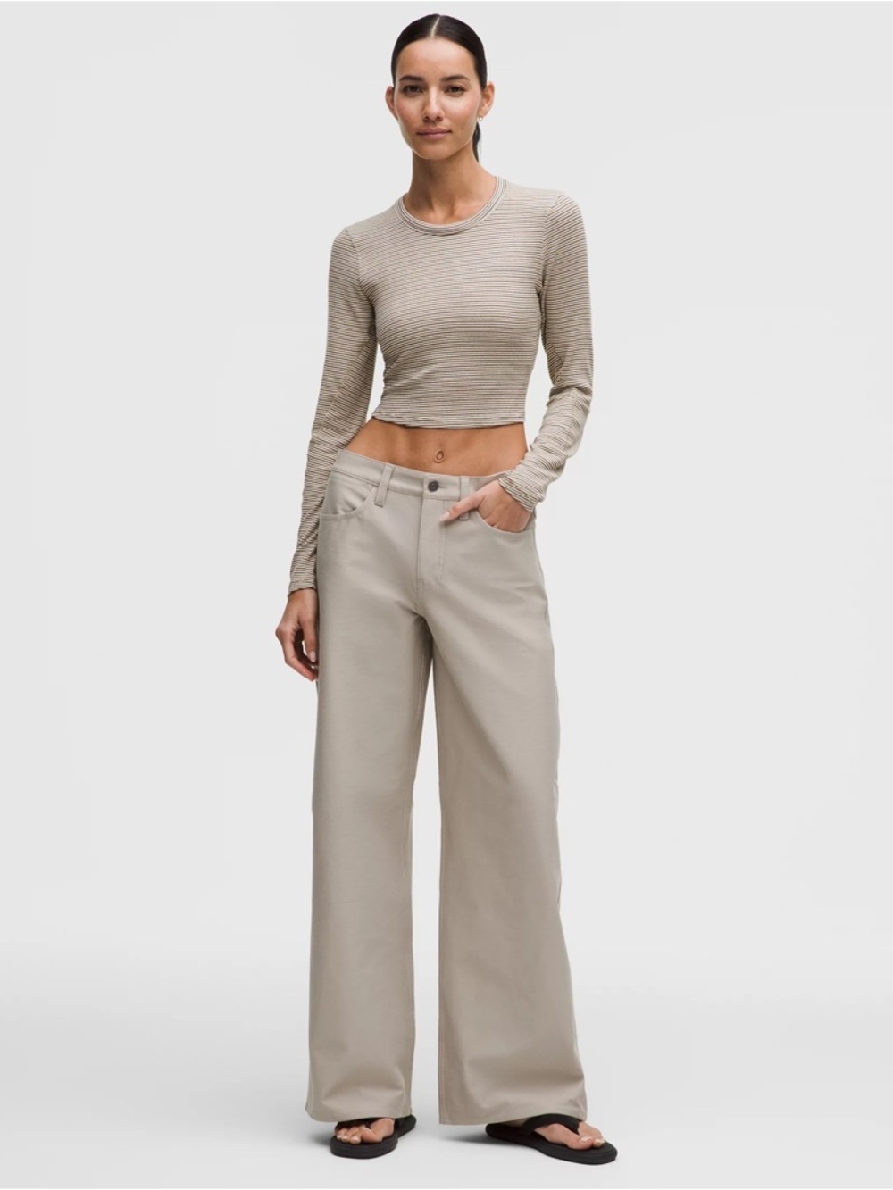 Lululemon- Hold Tight Straight-Hem Cropped Long Sleeve Shirt- 4